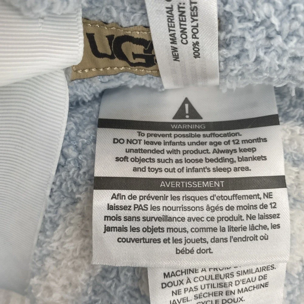 Ugg Bunny Rattle Baby Blanket (30x40) Gift Set Sky Blue Plush Soft Michelle